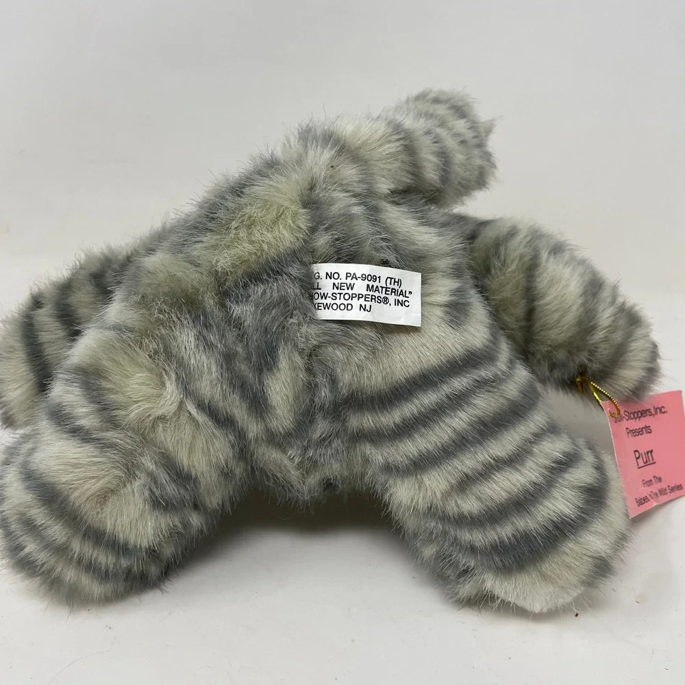 Show-Stoppers Purr Porcelain Doll Babes In The Wild Series Grey Tiger Cat Plush